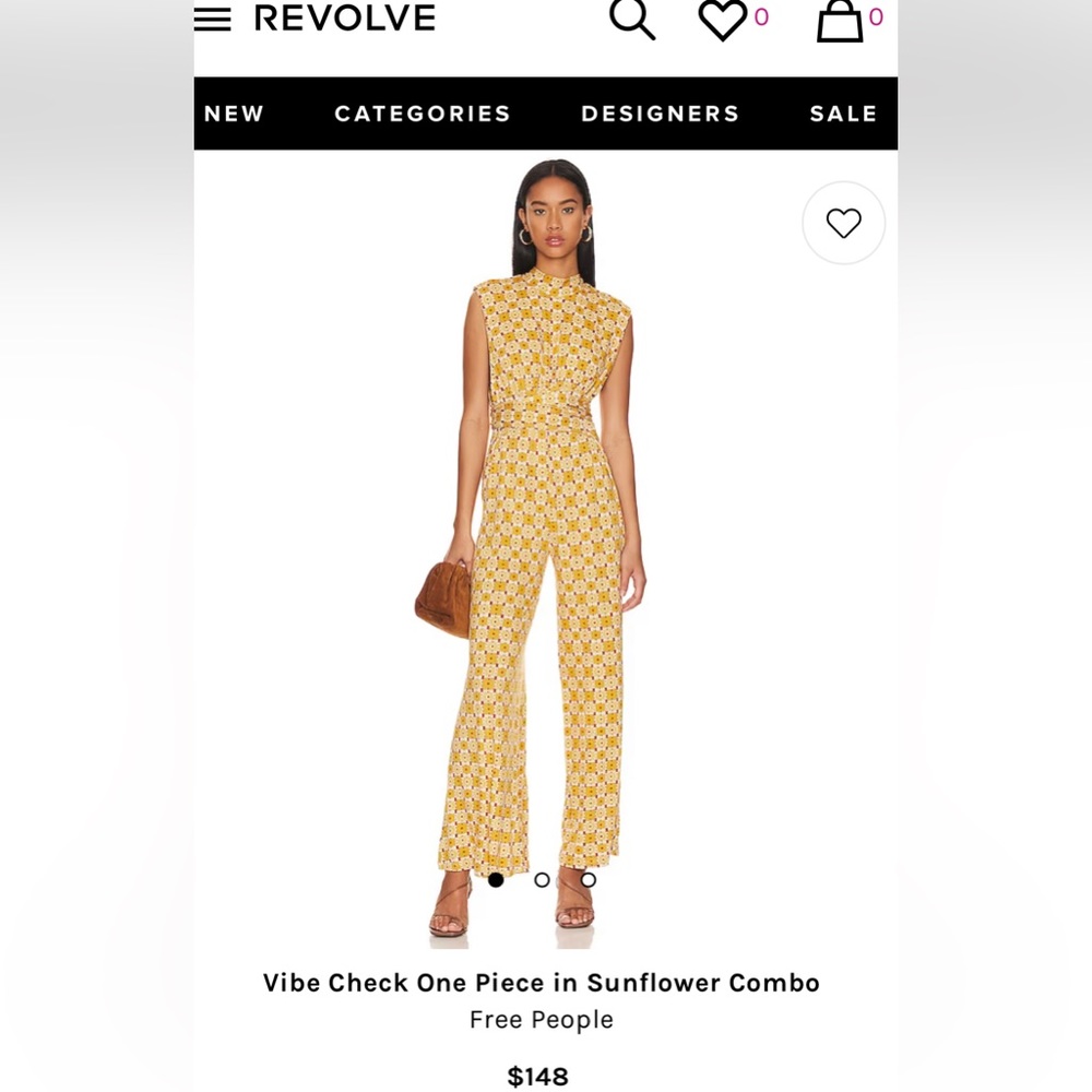 NEW FREE PEOPLE ❗️LAST ONE❗️- Vibe Check Jumpsuit in Sunflower Combo - Picture 13 of 14